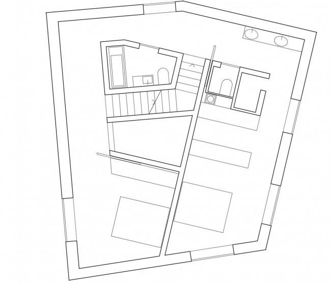 版权Savioz Fabrizzi Architectes :1st floor plan1层平面图