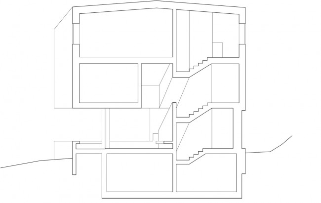 版权Savioz Fabrizzi Architectes : section 1 剖面图1