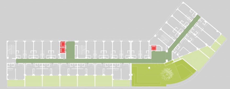 版权in:Flux architecture 汇一建筑 : 5F public space 5层公共空间示意图