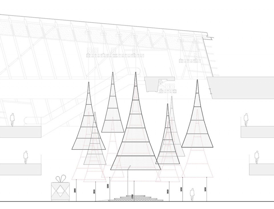 006 spatial practice glowing trees - drawing elevation