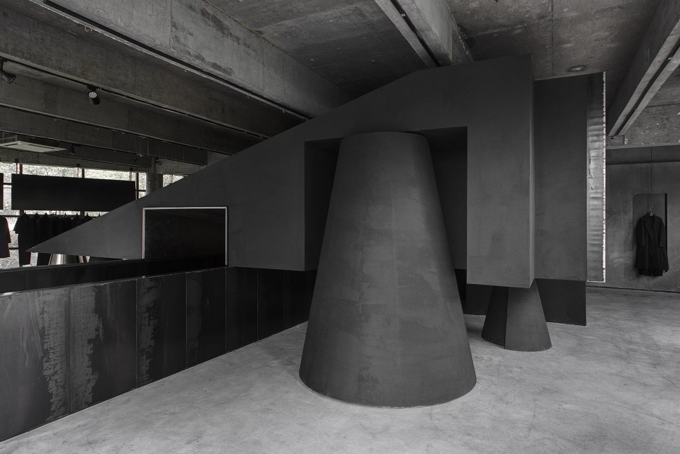 003-d柱体1Black cant system by Hangzhou ah well interior