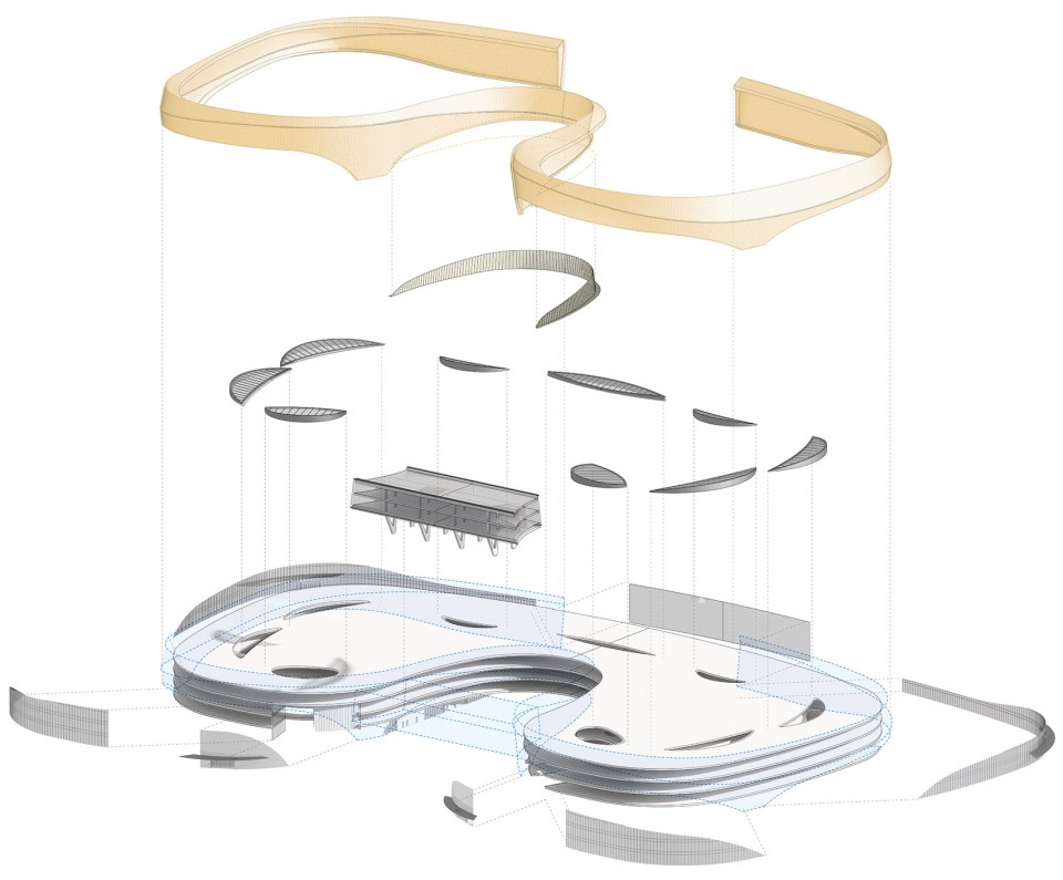 13 12_axon diagram-gold Haining Leather City, Jinan by Highthink Architects Shanghai