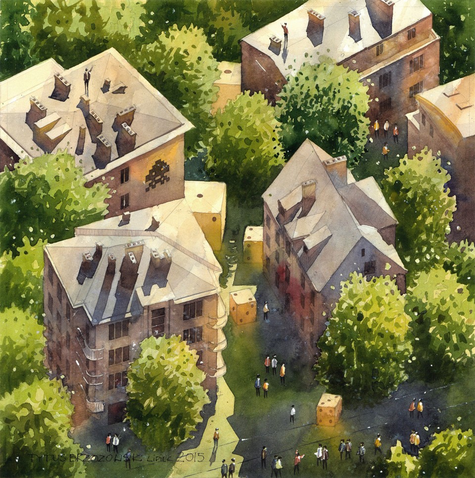 6. Francuska - Lipska street Tytus Brzozowski's watercolor drawings