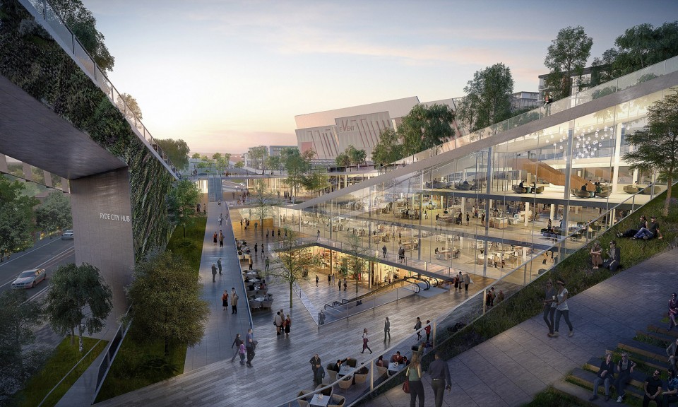 Ryde City Hub by The Beijing Institute of Architectural Design (South China Center) _Courtyard view from balcony