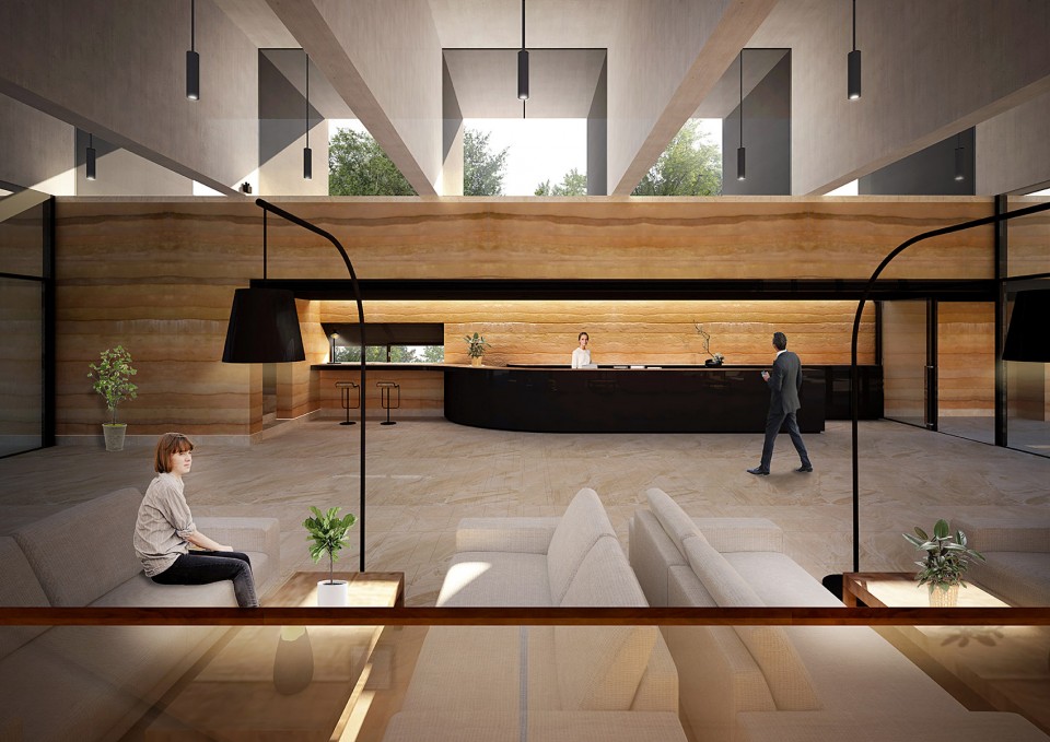 Sanbaopeng Art Museum by DL atelier19 入口大堂接待处效果