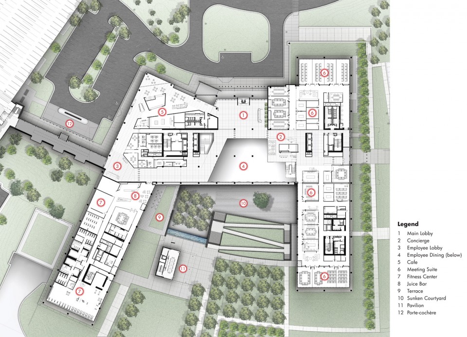 Zurich North America Headquarters_Plan_Level 1 with Key