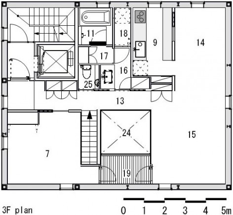 BUILDING M_3F plan- BUILDING M in Hiratsuka, Kanagawa by I.R.A.
