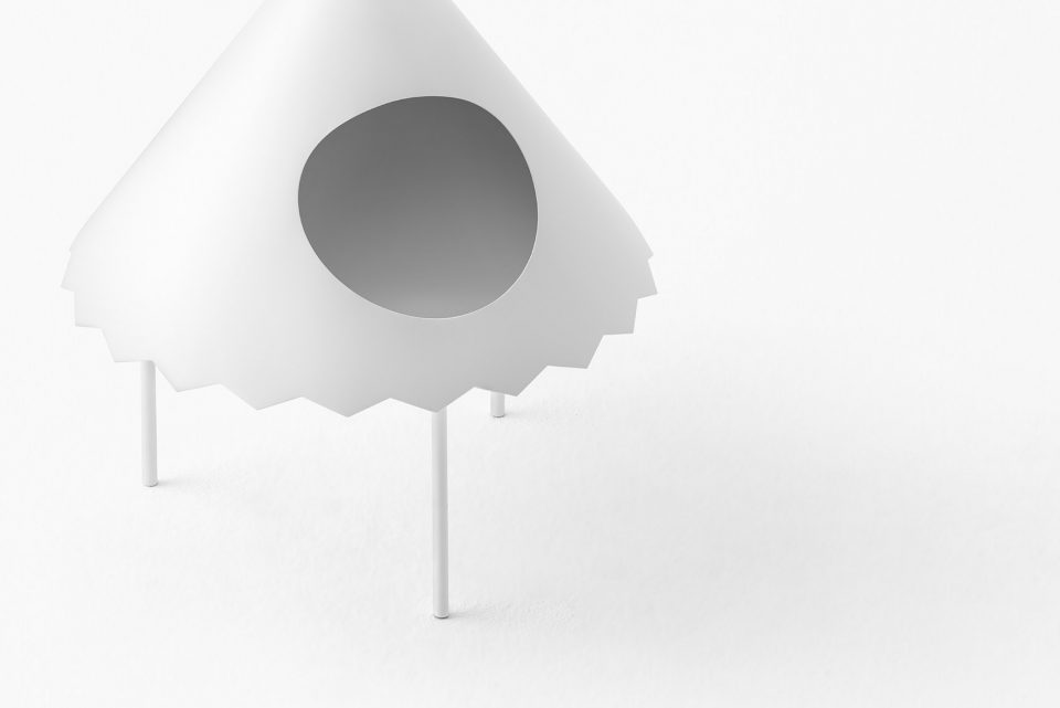 New side tables “tent” and a coat stand “koeda” for Capellini By nendo