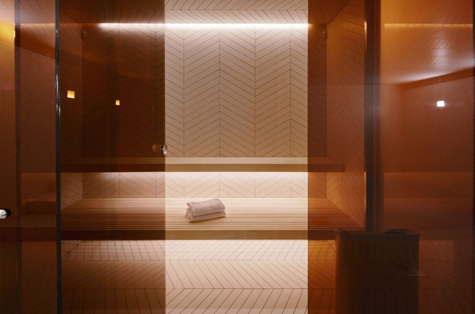 Parquet Patterned Pool and Spa