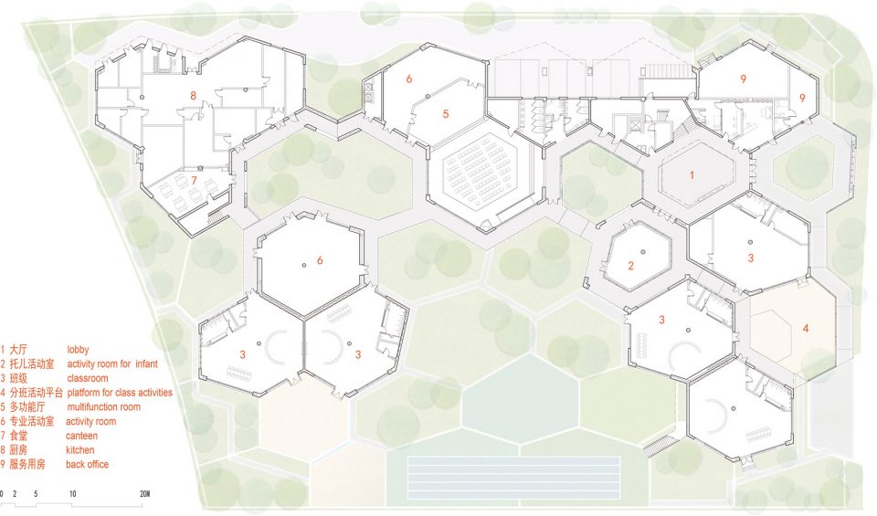f1 plan Bilingual Kindergarten Scenic Architecture Office