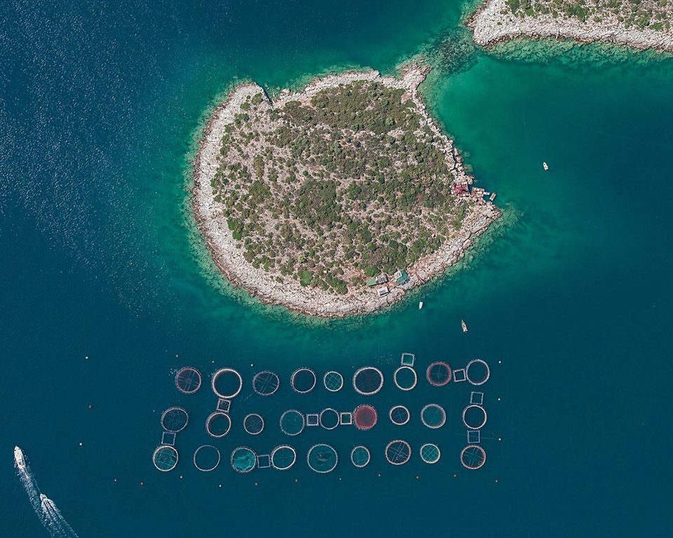 Aerial views of Fish Farms By Bernhard Lang