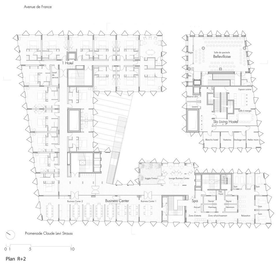 Aurore T5B Paris Hotel by Kengo Kuma Associates