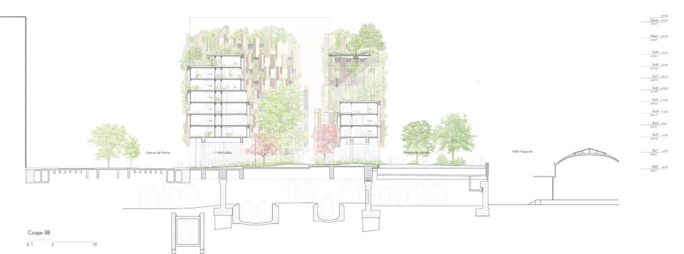 Aurore T5B Paris Hotel by Kengo Kuma Associates