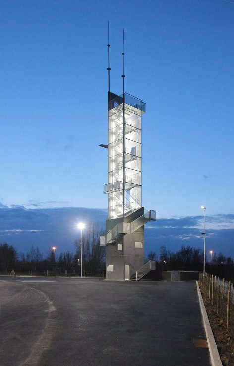 drill tower nightview Fire Station THOMAS PIRON CIT BLATON