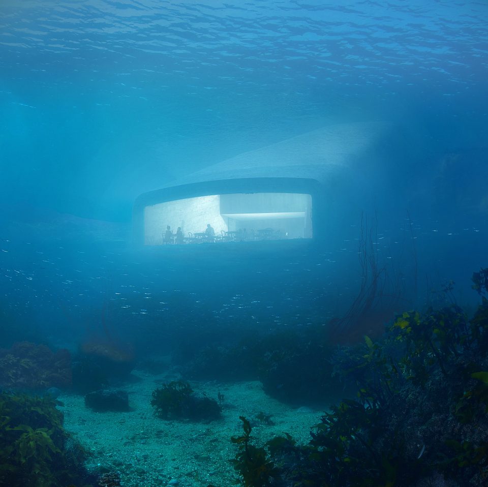 under restaurant in lindesnes norway by snohetta