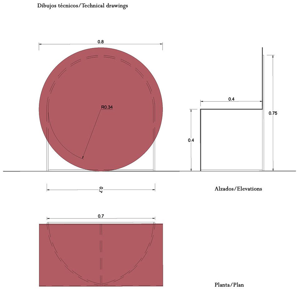 elevaton and plan La Redonda Bodegon Cabinet