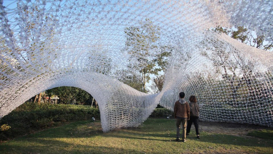 two people cloud pavilion arch union