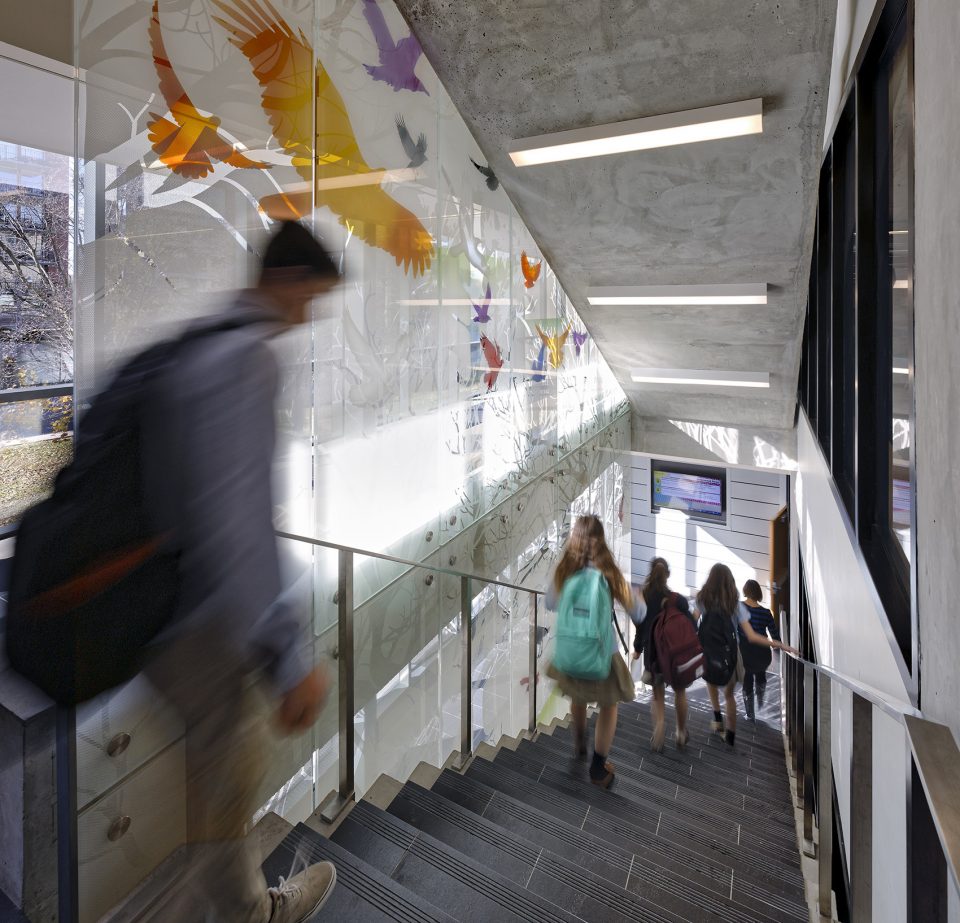 greenwood college school building character by montgomery sisam architects