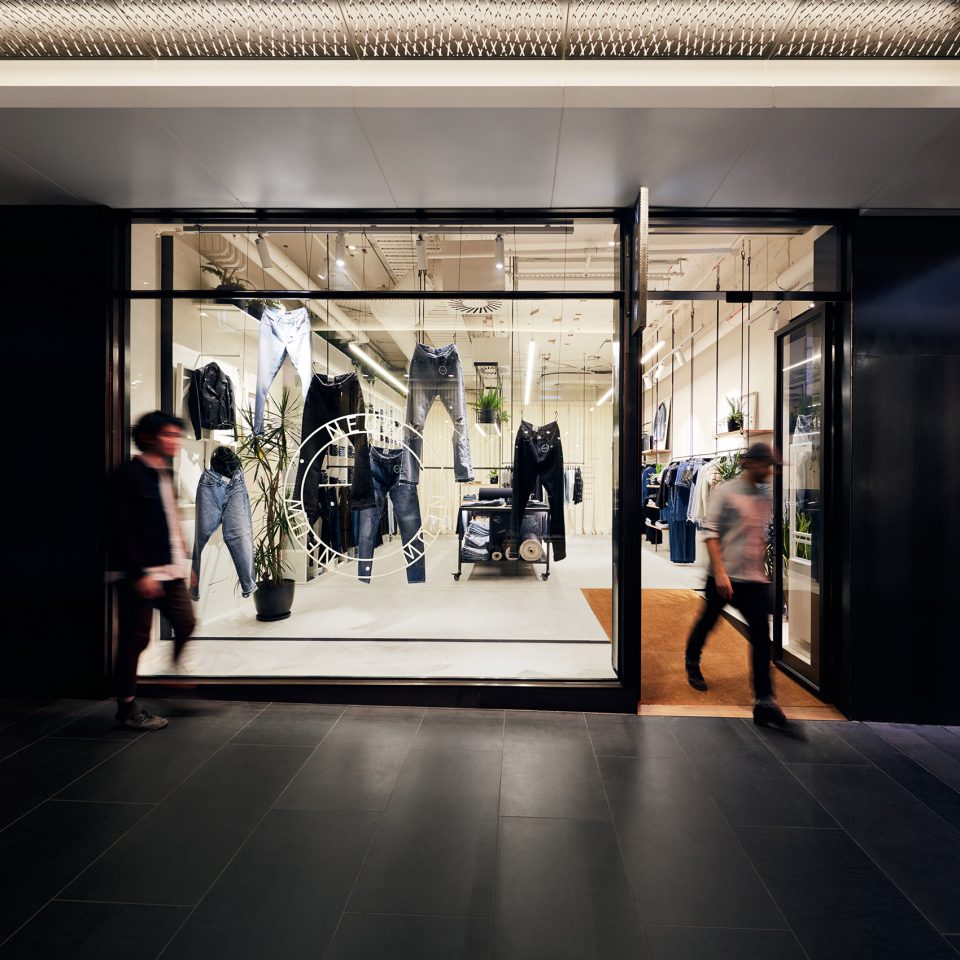 shop front Neuw Denim Flagship Breathe Architecture