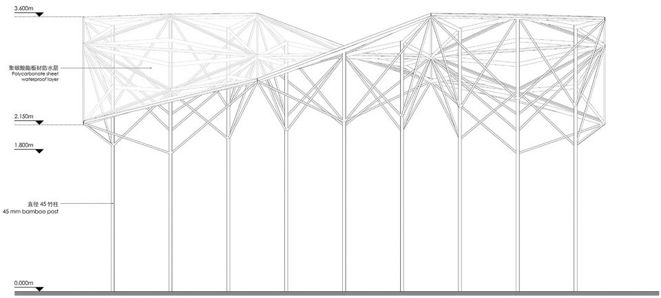 Pavilion with 24 pillars China by Atelier Tree