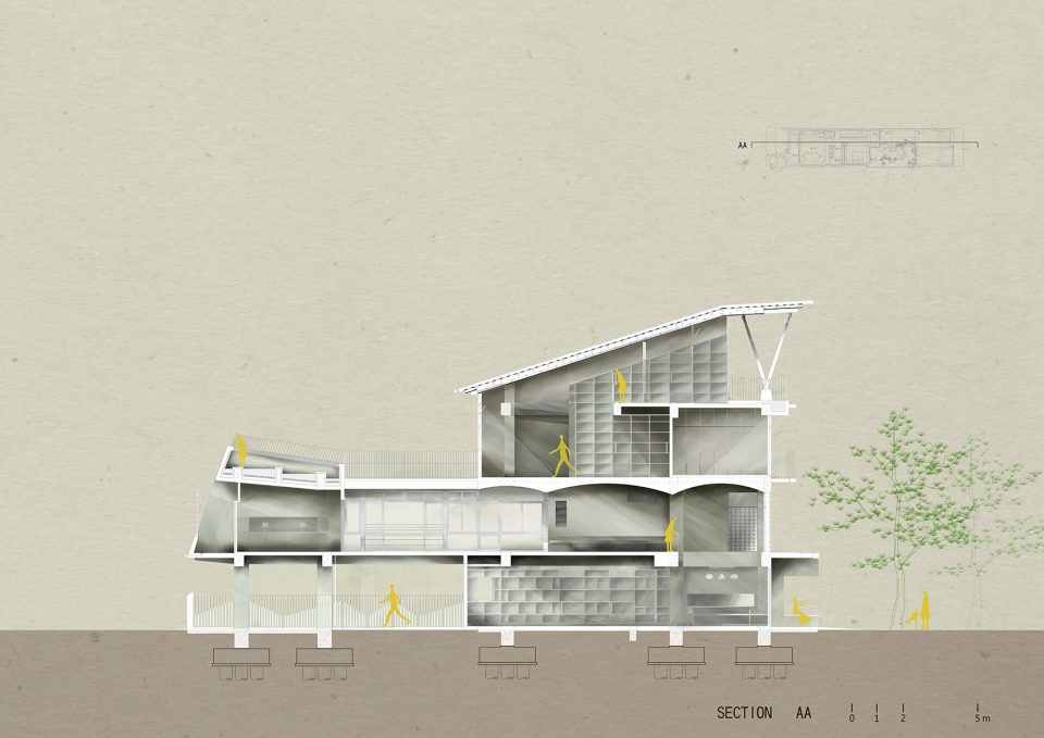 section opening row house emerge architects