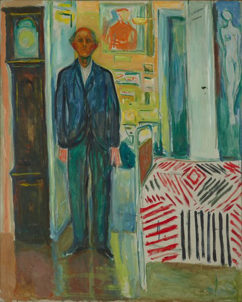 exhibition design for edvard munch between the clock and the bed by snohetta