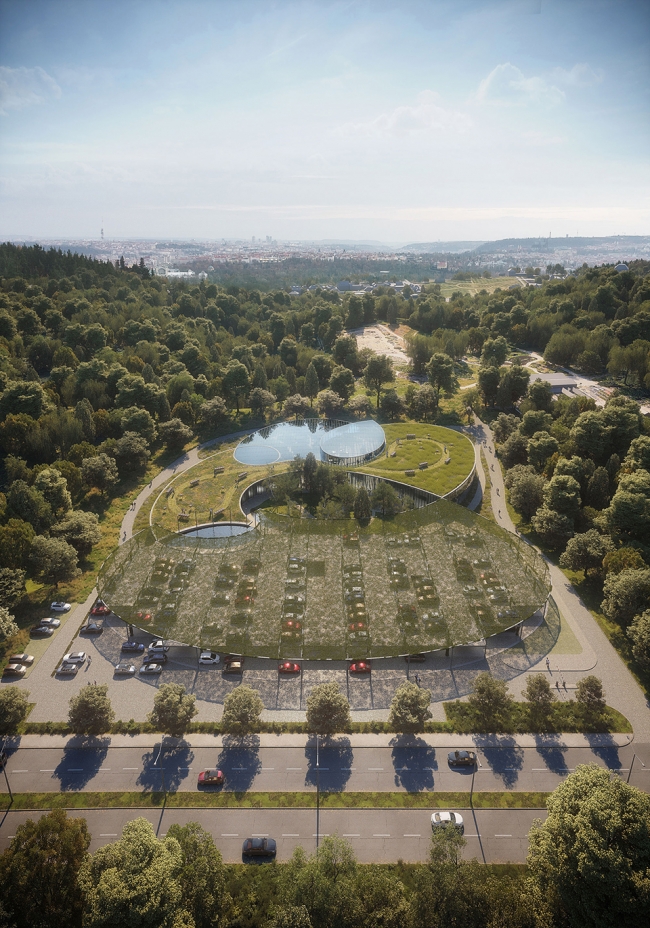 Entrance building of botanical garden in Prague Fránek Architects