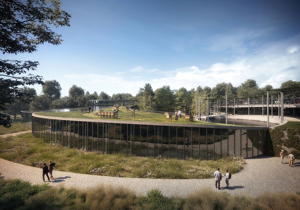Entrance building of botanical garden in Prague Fránek Architects