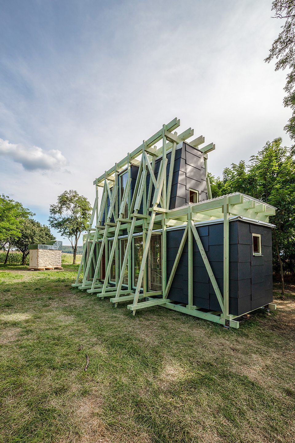 hello wood cabin fever international architects built seven cabin prototypes