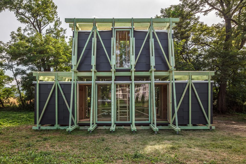 hello wood cabin fever international architects built seven cabin prototypes
