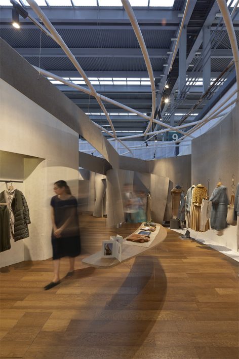 The suspended felt pavilion China by META Project