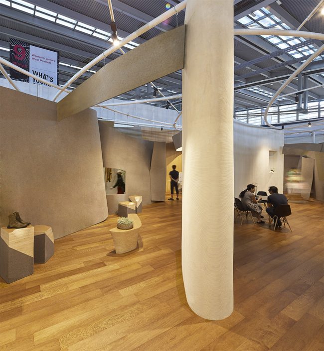 The suspended felt pavilion China by META Project