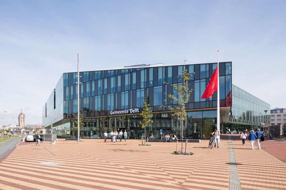 Delft City Hall and Train Station