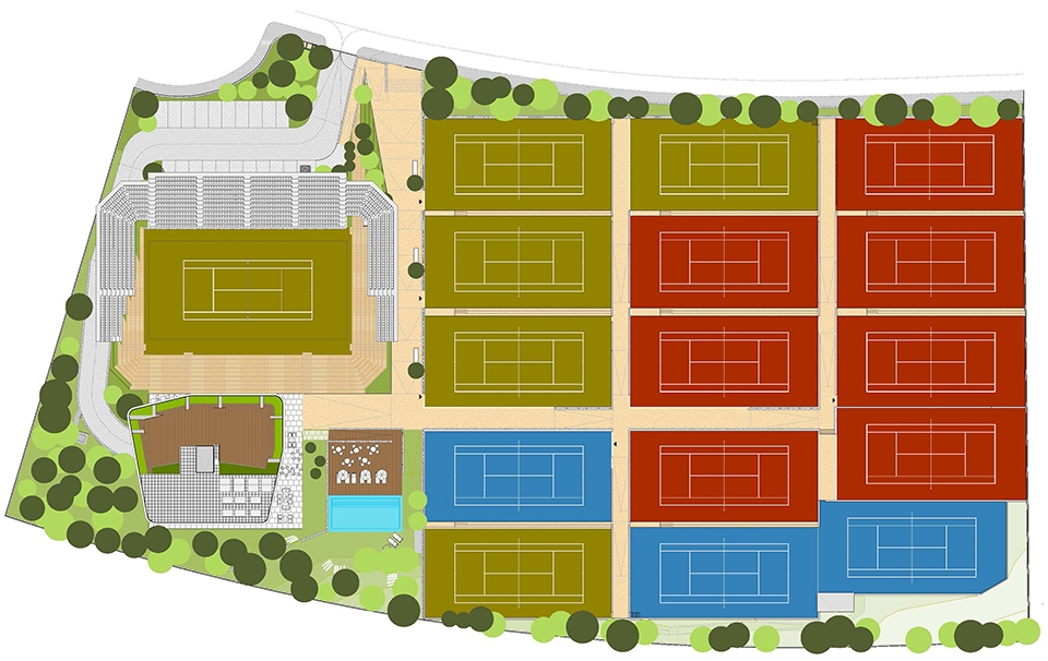 tennis terraces by gras arquitectos