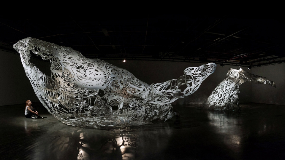 shiro 2018 paper cut sculpture by nahoko kojima