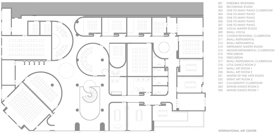 hele international art center china by pone architecture