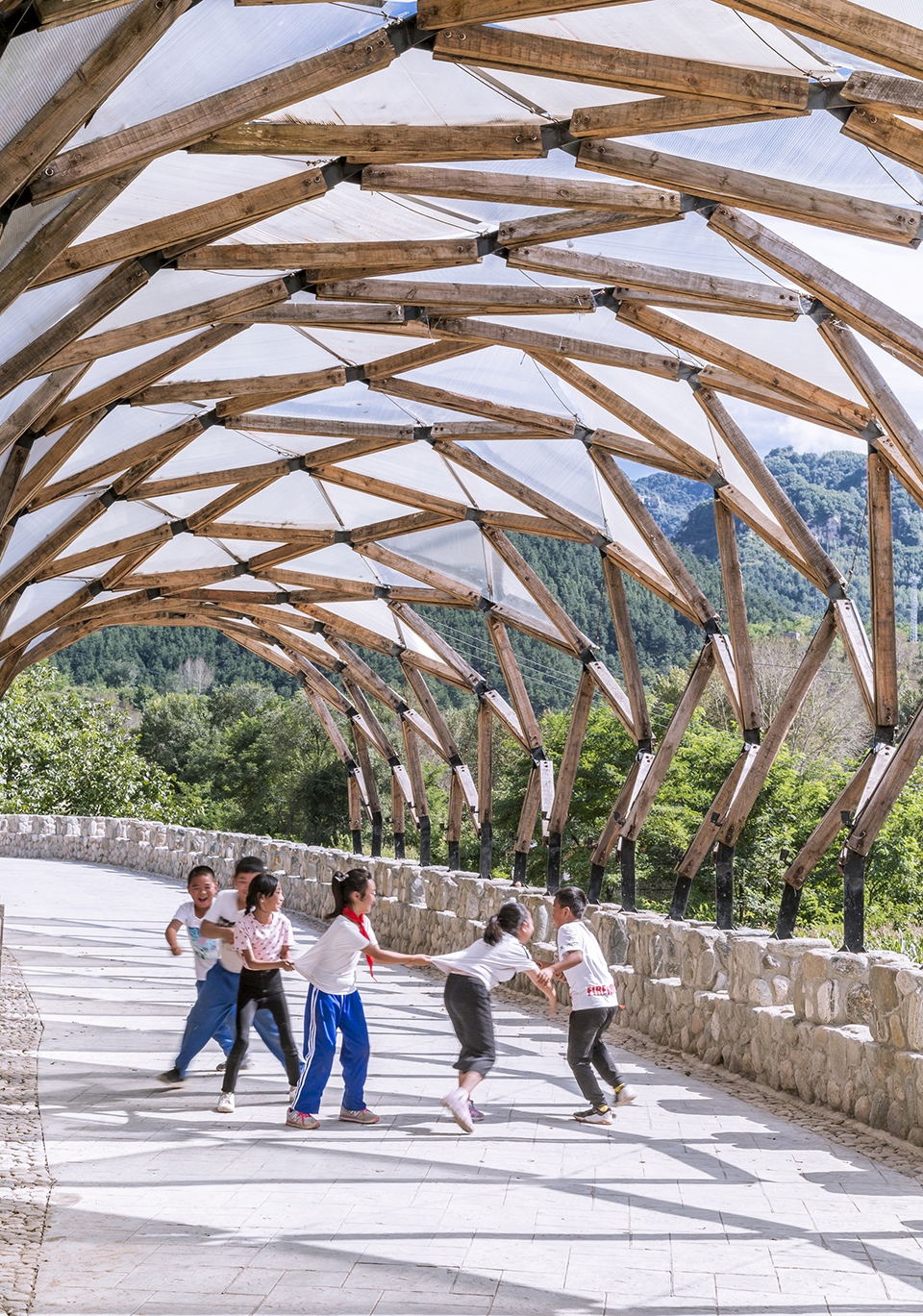 pergola in luotuowan village china by luo studio
