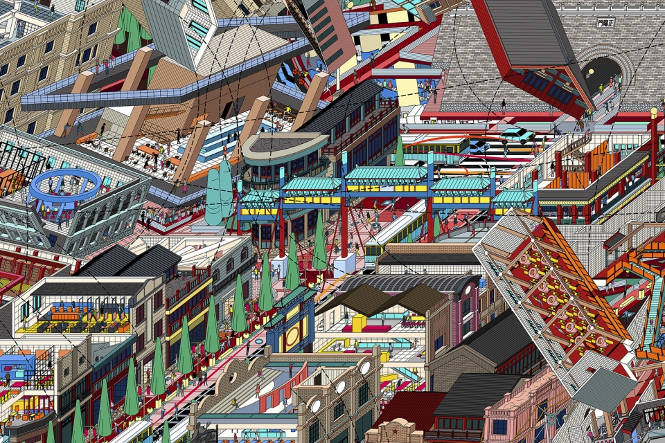 under the zhengyangmen china by drawing architecture studio