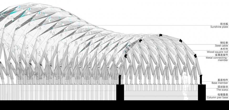 pergola in luotuowan village china by luo studio
