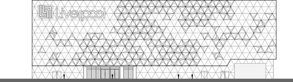 liverpool paseo queretaro facade by miguel de la torre architects