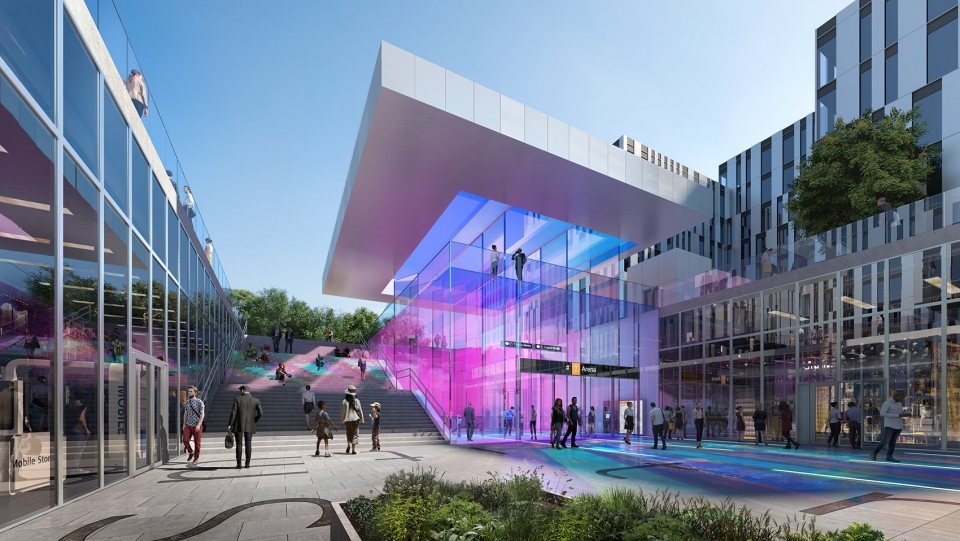 ZHA Fornbuporten Station South Entrance render by VA