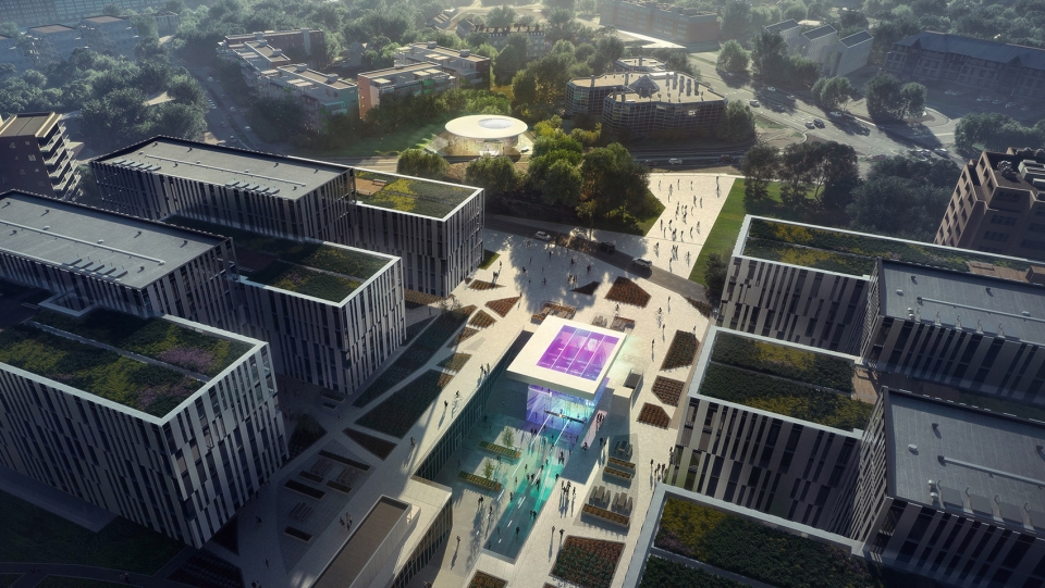 ZHA Fornbuporten Station South Entrance render by VA