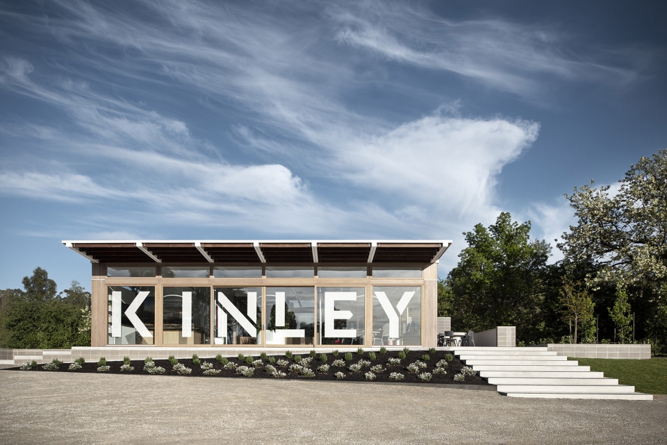 kinley cricket club by winter architecture
