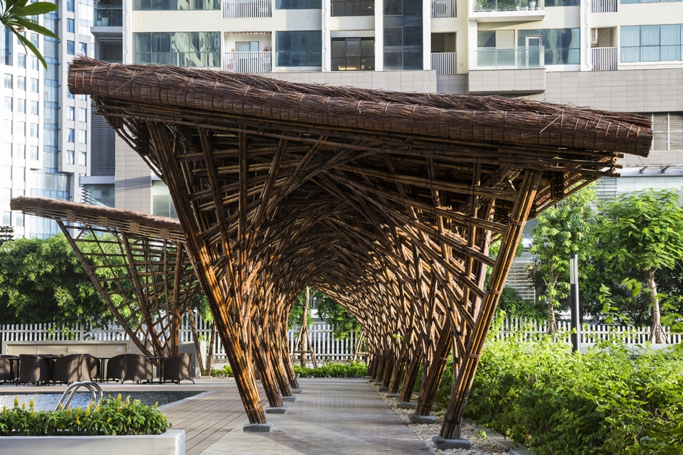 vinata bamboo pavilion by vo trong nghia architects