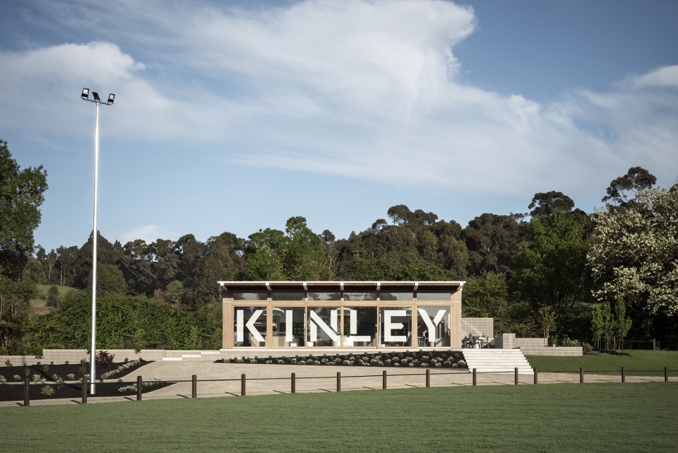 kinley cricket club by winter architecture