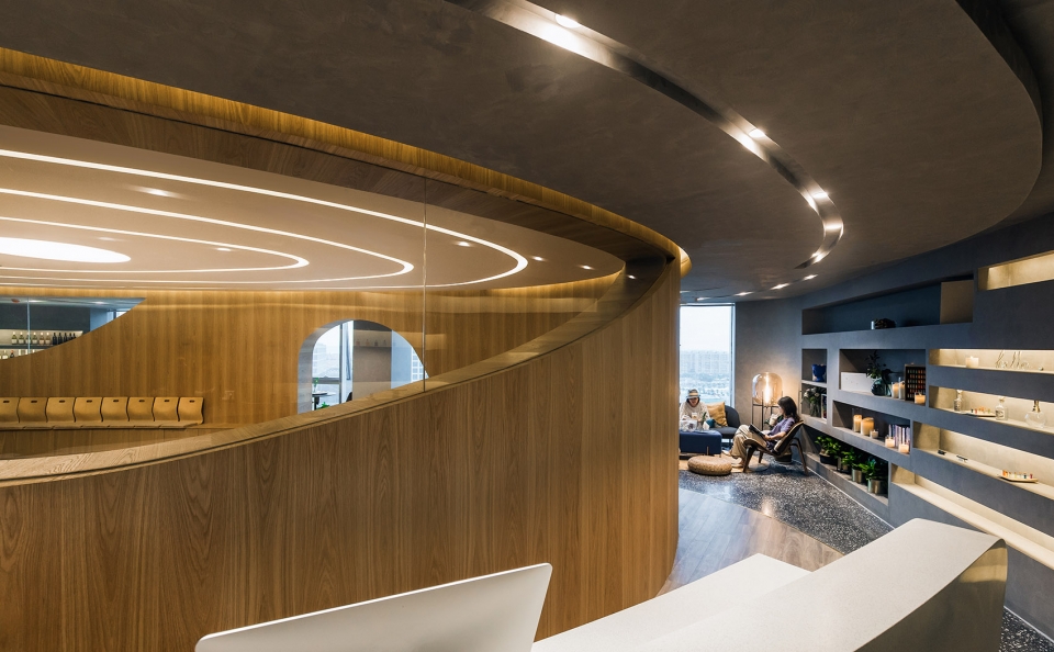 rainbow arches energy salon shanghai flagship store china by be hive building and environment design