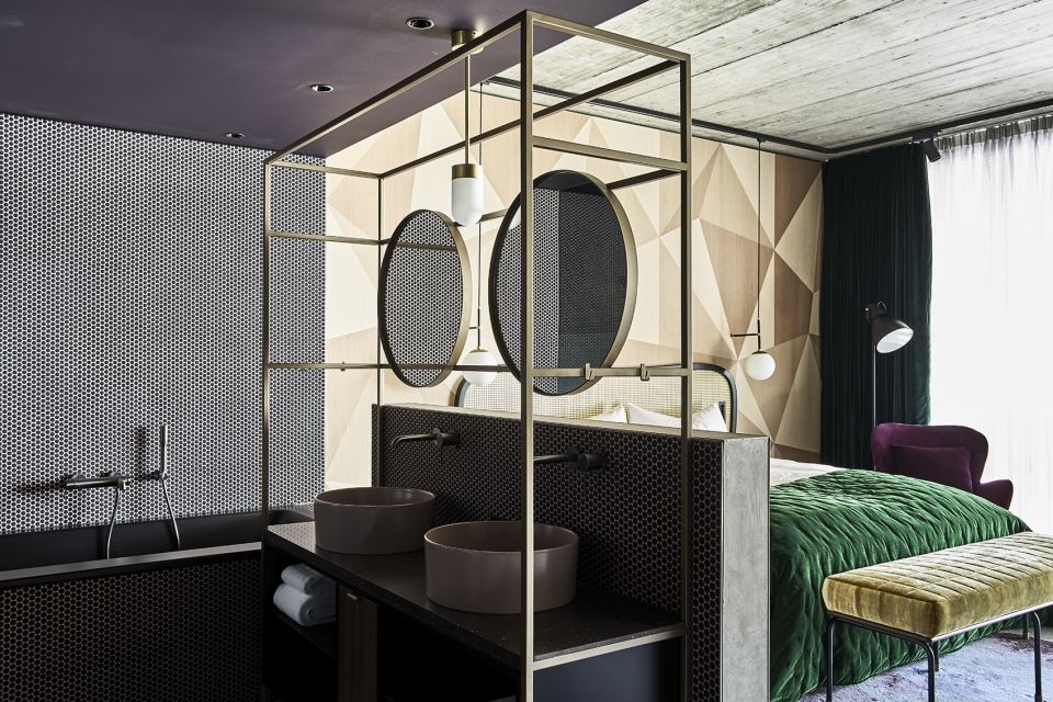 the interior design of the hide hotel flims by stylt trampoli