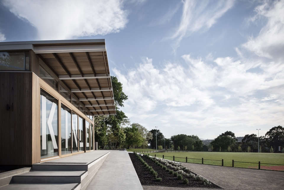 kinley cricket club by winter architecture