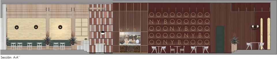 interior design of new york burger restaurant by proyecto singular