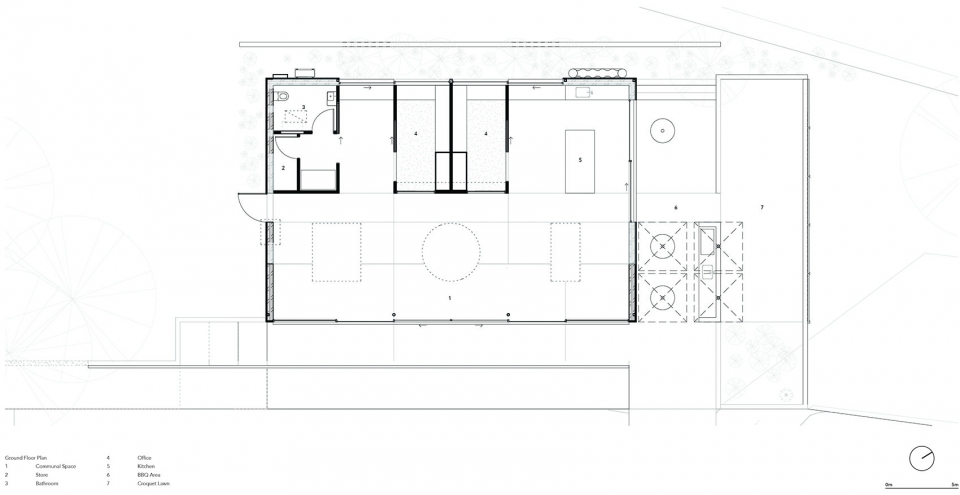 kinley cricket club by winter architecture